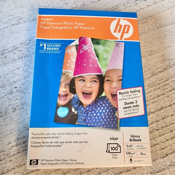 HP Premium Photo Printer Picture Paper NEW 100 sheets Glossy 4x6” - Picture 2 of 7